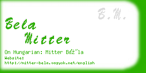 bela mitter business card